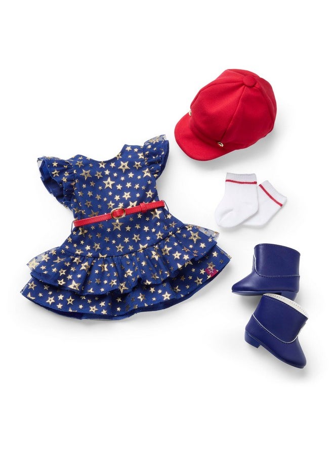 American Girl - American Girl Team AG Navy Dress Set 18 inch Doll Clothes with Hat and Boots, Red, White, and Blue, 5 pcs, Ages 6+ - Image 1