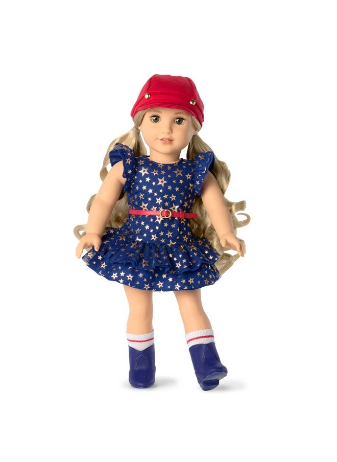 American Girl - American Girl Team AG Navy Dress Set 18 inch Doll Clothes with Hat and Boots, Red, White, and Blue, 5 pcs, Ages 6+ - Image 1