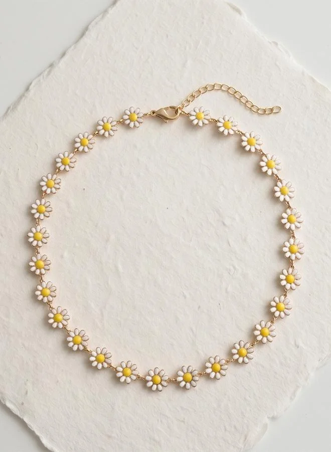 Take Two Daisy Flower Station Necklace