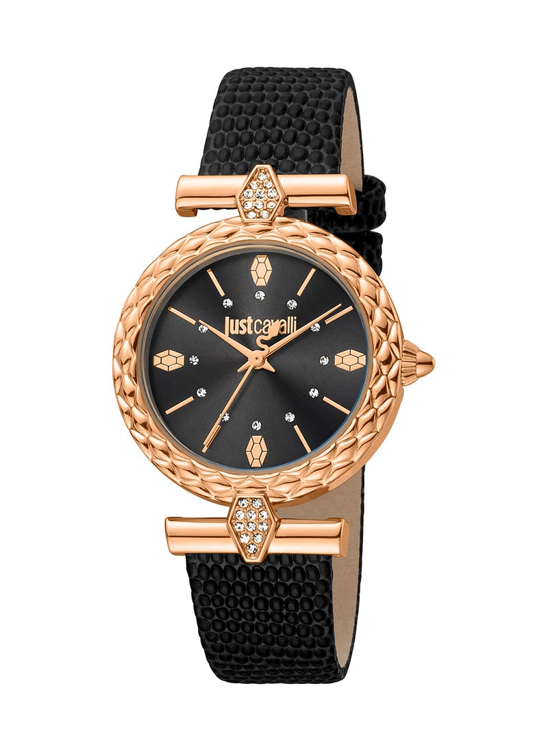 Just Cavalli - Women's Analog Round Shape Leather Wrist Watch JC1L213L0035 - 32 Mm - Image 1