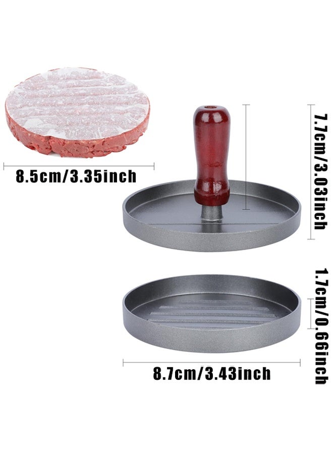 Burger Press Patty Maker with 100 PCS Patty Papers, with Removable Handle, Patty Mold for BBQ, Grill, Kitchen Camping - Image 2
