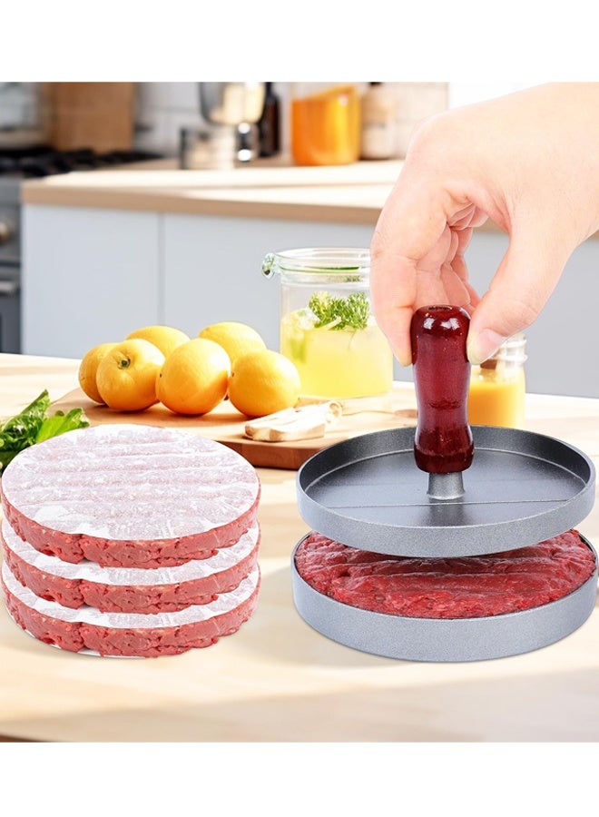 Burger Press Patty Maker with 100 PCS Patty Papers, with Removable Handle, Patty Mold for BBQ, Grill, Kitchen Camping - Image 4