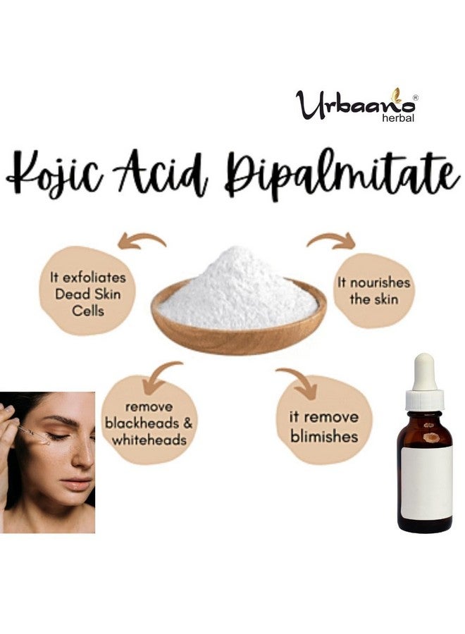 Urbaano herbal Kojic Acid Dipalmitate For Making DIY Serum, Cream, Lotion & Soap" Helps To Minimize Pores, Balance Oil Production, Wrinkles, Fine Lines (25gm) - Image 3