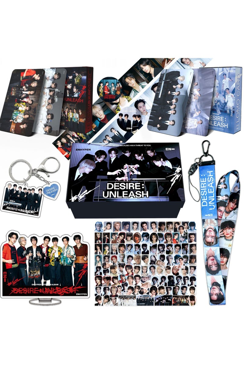 EHOME ENHYPEN Album BadDesire Gift Box With Lomo Cards, Acrylic Stand, Hand Account Tape, Keychain, Lanyard, Stickers, Photo Card - Image 1