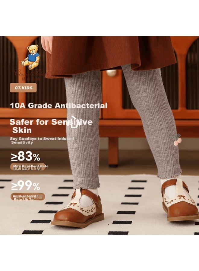 Classic Teddy Girls' Leggings Children's Pants Spring Fashion Stretchy Long Pants Camel 110 - Image 1