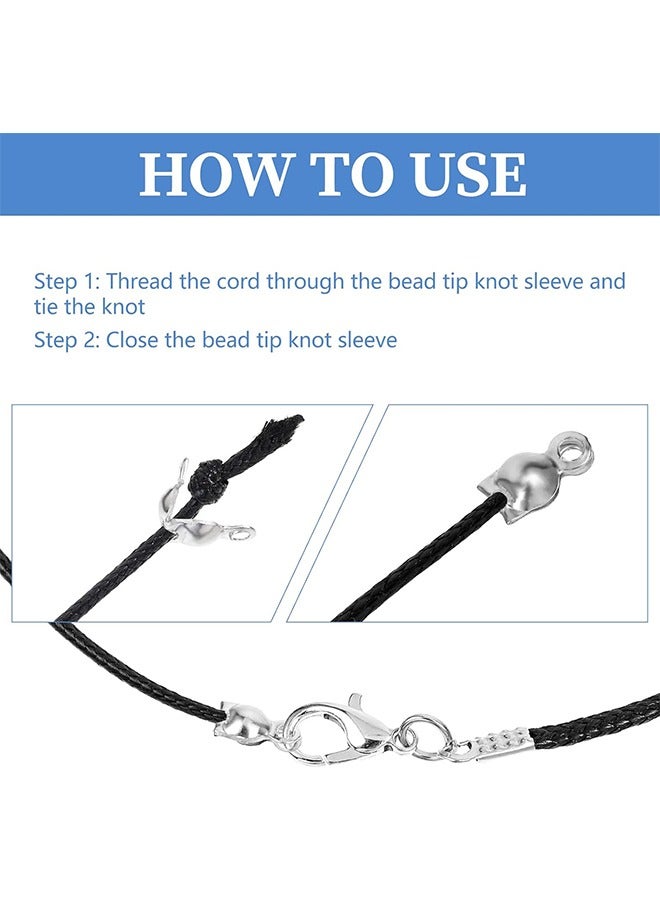 HY 1400 Pcs Bead Tips Knot Covers, Clamshell Bead Tips for Jewelry Making Open Bead Tips Endcaps Fold-over Bead Covers for DIY Bracelet Necklaces Earrings Keychains, Multicolor - Image 3