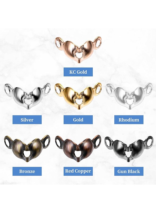 HY 1400 Pcs Bead Tips Knot Covers, Clamshell Bead Tips for Jewelry Making Open Bead Tips Endcaps Fold-over Bead Covers for DIY Bracelet Necklaces Earrings Keychains, Multicolor - Image 5