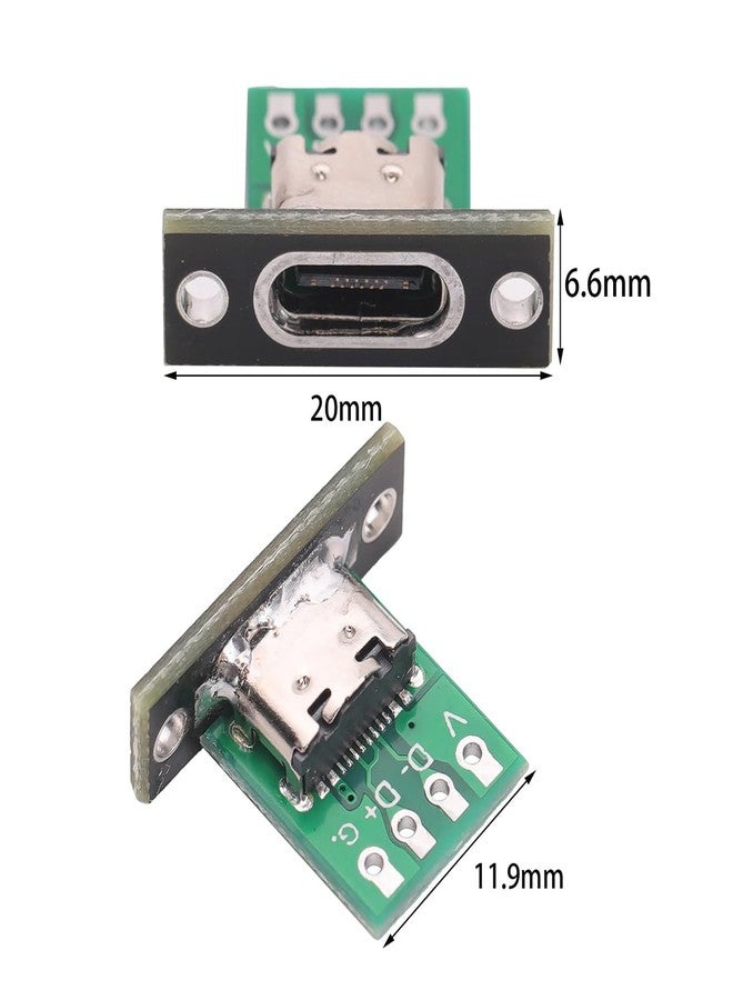 Teansic 10PCS Type C Female Socket Converter Board,USB 3.1 Female Connector with Black Fixing Plate - Image 2