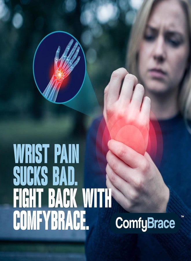 ComfyBrace 2 PACK Nighttime Pain Relief Wrist Brace for Carpal Tunnel, Tendonitis, Arthritis | Fits & Soothes Aches in Both Hands | Palm Cushion Beads for Hot Spots | Breathable Fabric - Image 3