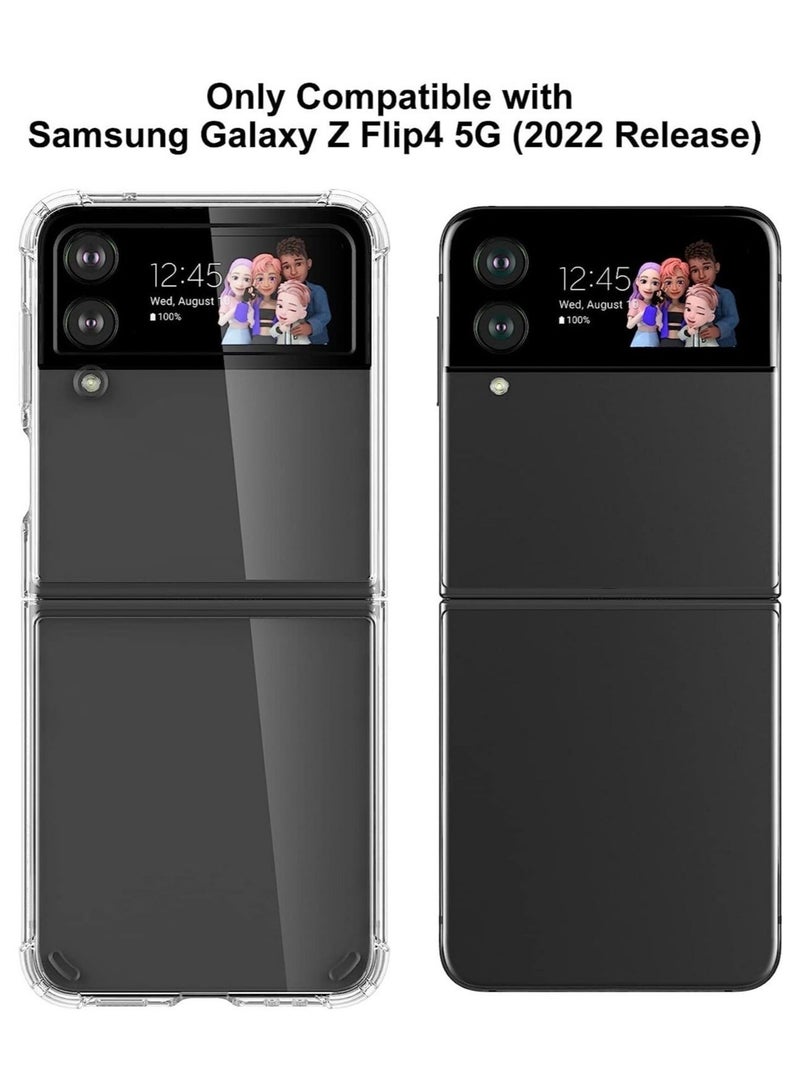 MUNTAQI Samsung Galaxy Z Flip 4 5G Clear Case,[Hard PC][Reinforced Corners][Slim&Lightweight] Shockproof Protective Phone Case - Image 2