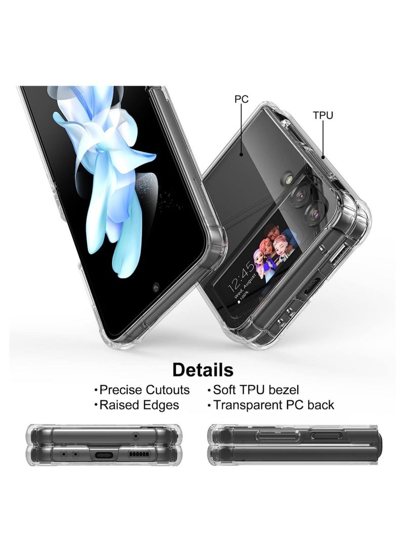 MUNTAQI Samsung Galaxy Z Flip 4 5G Clear Case,[Hard PC][Reinforced Corners][Slim&Lightweight] Shockproof Protective Phone Case - Image 4