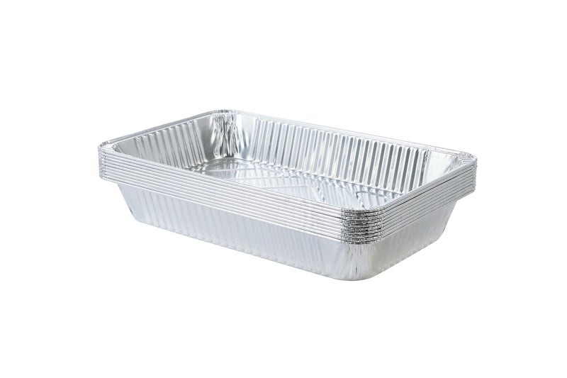 Waytiffer Aluminum Deep Foil Pans Full Size, Large Disposable Roasting & Baking Pan, 21"x13" (10 Pack) Extra Heavy Duty Chafing Trays for Hotels, Restaurants, Heating, Buffets & Bakeware - Image 3