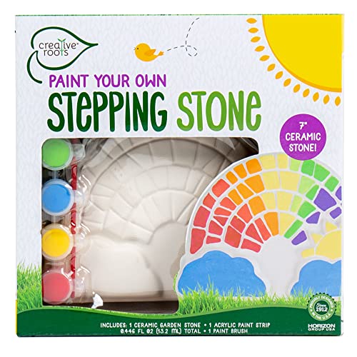 Creative Roots Paint Your Own Rainbow Stepping Stone Craft Kits for Kids Ceramics to Paint Ages 6 - Image 1