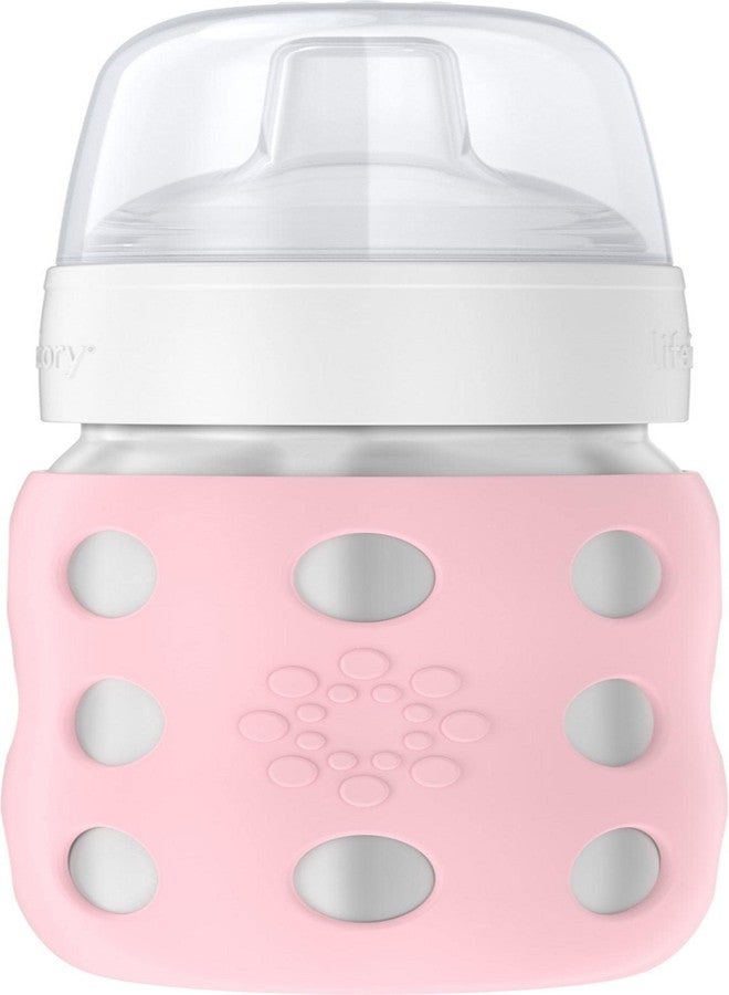 Lifefactory 8-Ounce Stainless-Steel Vacuum-Insulated Wide-Neck Baby Bottle with Sippy Nipple, Desert Rose (LS2251WDR4) - Image 1
