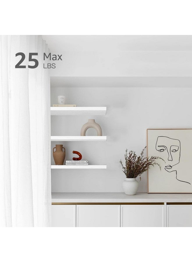 QEEIG Bathroom Shelves 24 inches Long Wall Shelf 24 x 9 inch Set of 2, White (008-60W) - Image 5