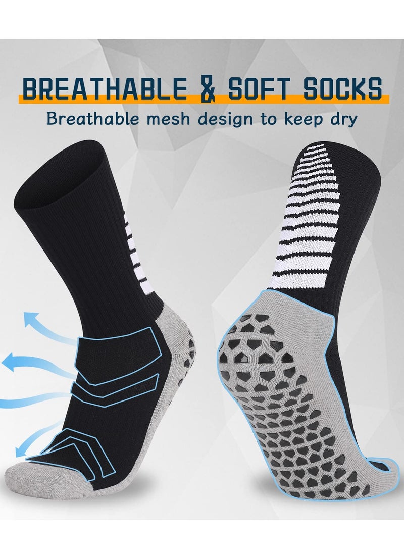 3 أزواج من جوارب كرة القدم الرياضية المضادة للانزلاق، جوارب تنفسية مضادة للبثور، جوارب ذات قبضة للرجال والنساء، جوارب مدرب غير قابلة للانزلاق، جوارب رياضية مبطنة لكرة القدم، كرة السلة، المشي، الجري، الرجبي - Image 3