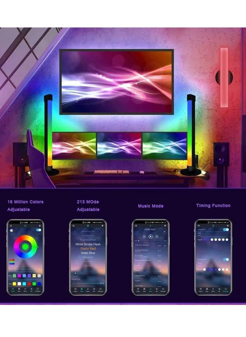 ELTRAZONE Smart RGB LED Light Bars – Ambient Lighting for TV, PC, & Room Decoration, Bluetooth Monitor Flow Lights with APP Control, Color Changing Gaming Lights for Movies, Entertainment & Home Ambience – Perfect for Living Room & Bedroom (2-Pack)  - Image 4