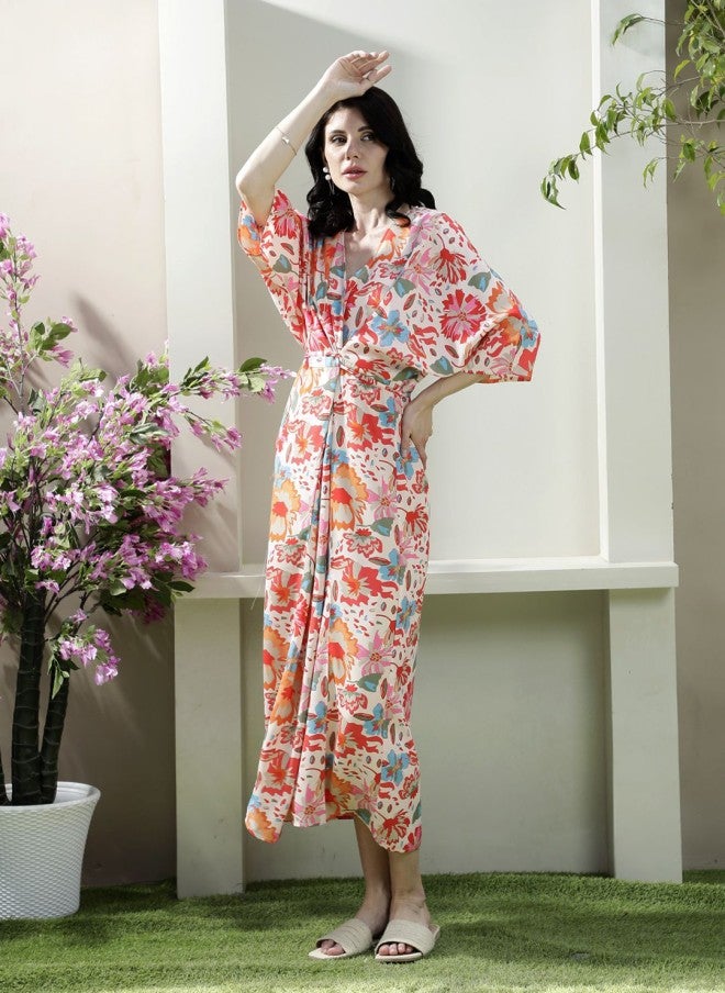 Athena فستان ميدي مزخرف بالأزهار للنساء - Image 3