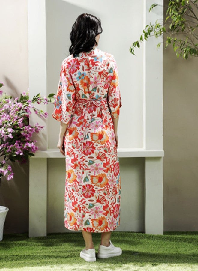 Athena فستان ميدي مزخرف بالأزهار للنساء - Image 4