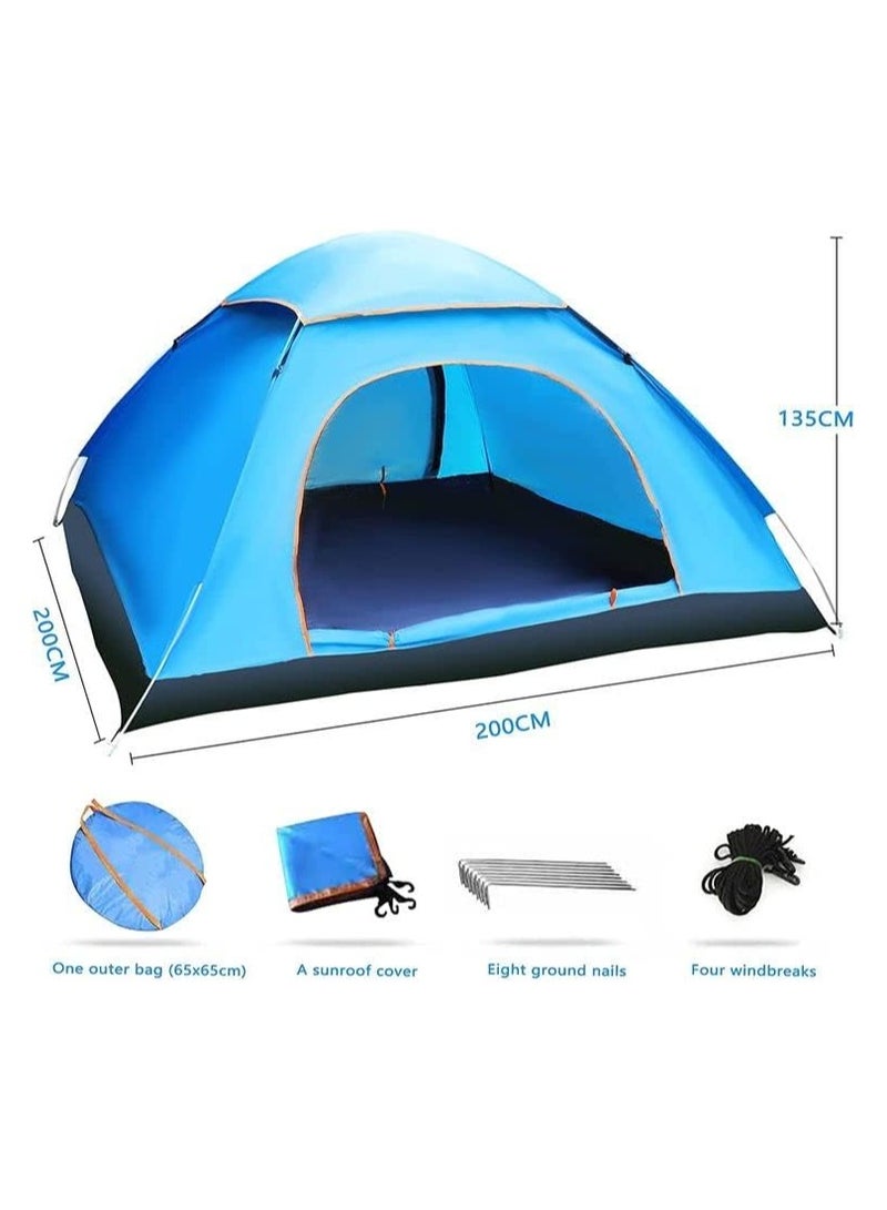بلومنغ تايم خيمة منبثقة للتخييم مقاومة للماء تتسع لشخصين إلى 4 أشخاص - خيمة عائلية على شكل قبة للرياضات الخارجية والسفر والشاطئ والنزهة - Image 3