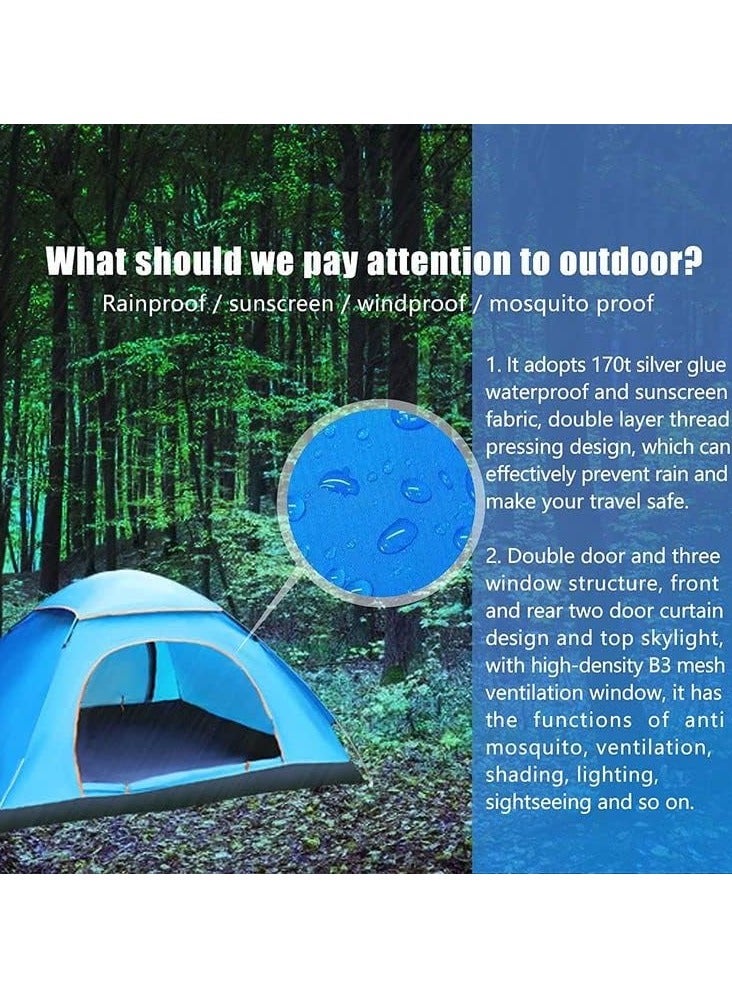 بلومنغ تايم خيمة منبثقة للتخييم مقاومة للماء تتسع لشخصين إلى 4 أشخاص - خيمة عائلية على شكل قبة للرياضات الخارجية والسفر والشاطئ والنزهة - Image 4