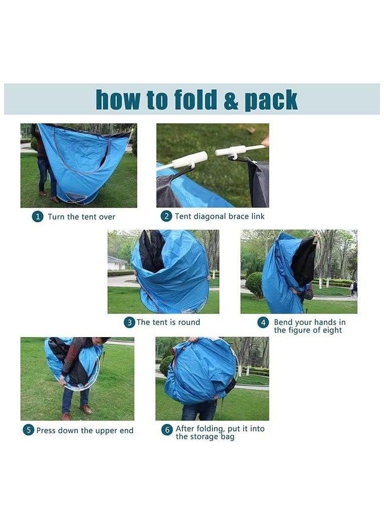 بلومنغ تايم خيمة منبثقة للتخييم مقاومة للماء تتسع لشخصين إلى 4 أشخاص - خيمة عائلية على شكل قبة للرياضات الخارجية والسفر والشاطئ والنزهة - Image 5