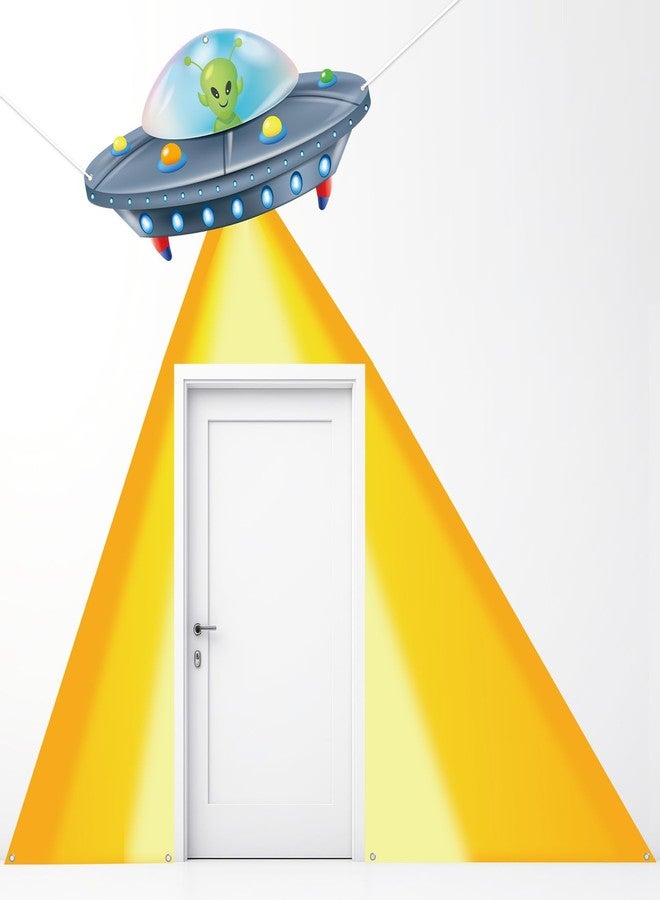Oitnlaughter 3Pcs Alien UFO Door Banner Alien Birthday Party Decorations Spaceship Flying Saucer Hanging Banner Space Saucer Porch Sign Backdrop for Kids Birthday Outer Space Photo Booth Props Supplies - Image 1