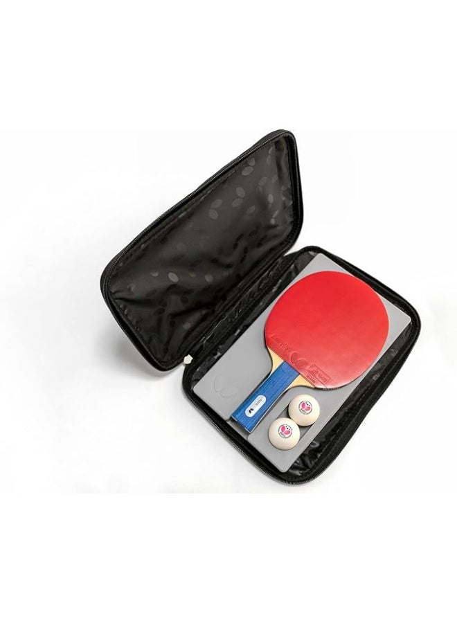 Butterfly Table Tennis Racket Cover Logo Case | Table Tennis Case + Break Protection for up to 2 Rackets | Rectangular Design, Black - Image 3
