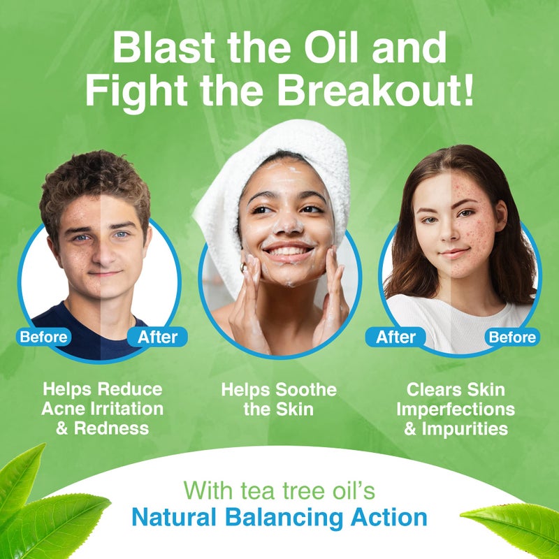 Kidskin T-Blast Facial Cleanser, Gentle Face Wash with Tea Tree Oil, Spot Skin Care for Kids and Teens, Non-Drying Natural Cleanser for Oily or Dry, Acne-Prone Skin, 150 ml 5.0 fl oz. - Image 4