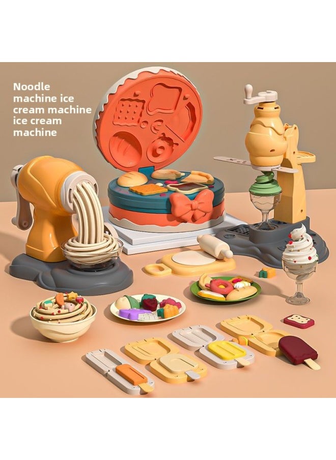 Generic - Plasticine Handmade Set Safe Noodle Machine Ice Cream Cake Kidsren's Colored Clay Non-Toxic Clay Tasteless Kindergarten-Specification:Cyan # ↙ [noodles + Ice Cream Maker] 43-piece Set # ↙ Cyan - Image 1