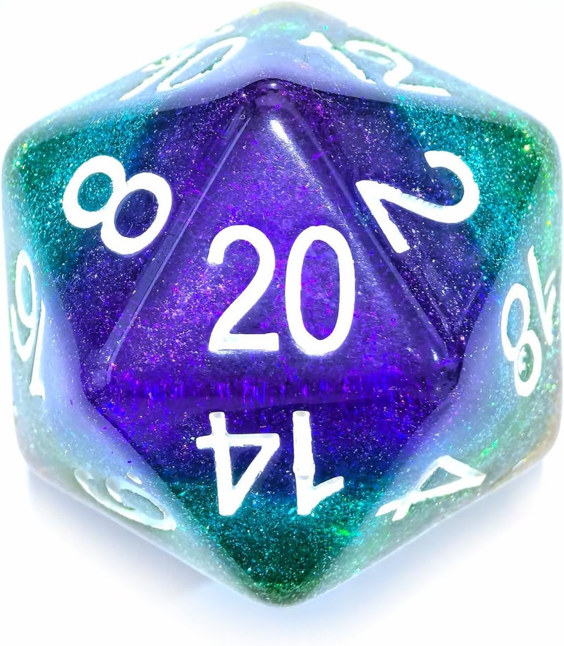 Bescon Jumbo 20 Sides Dice 1.5 inch in Colorful Multi-Layer Design, 38MM Over-Sized D20 Dice Big Size Multi Layered with Rich Colors - Image 5