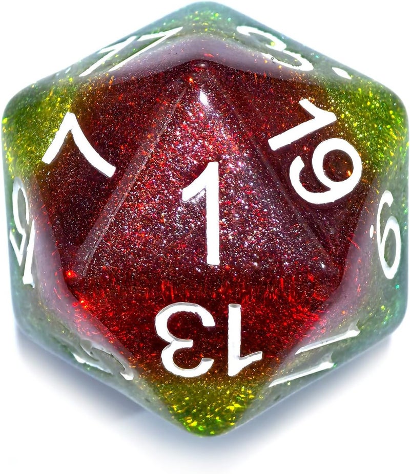 Bescon Jumbo 20 Sides Dice 1.5 inch in Colorful Multi-Layer Design, 38MM Over-Sized D20 Dice Big Size Multi Layered with Rich Colors - Image 4