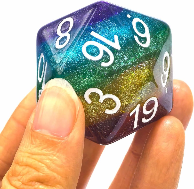Bescon Jumbo 20 Sides Dice 1.5 inch in Colorful Multi-Layer Design, 38MM Over-Sized D20 Dice Big Size Multi Layered with Rich Colors - Image 3