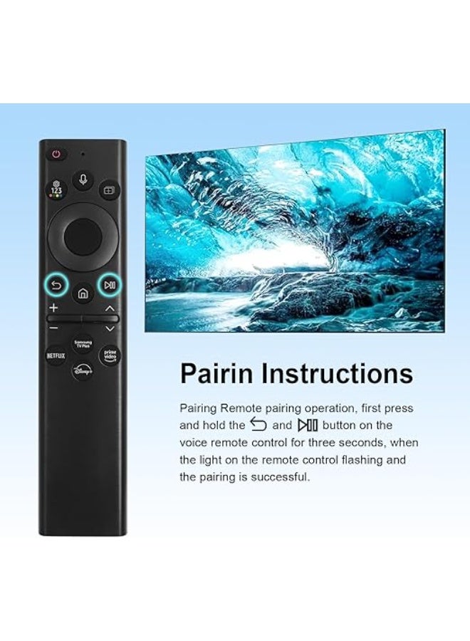 جهاز التحكم عن بُعد الصوتي الشمسي لجهاز تلفاز سامسونج فريم الذكي (بديل)، قابل لإعادة الشحن بالطاقة الشمسية، متوافق مع تلفزيونات Neo LED 4K Ultra HD من 2021-2022، تصميم مدمج، 4 أزرار للتحكم السهل - Image 4