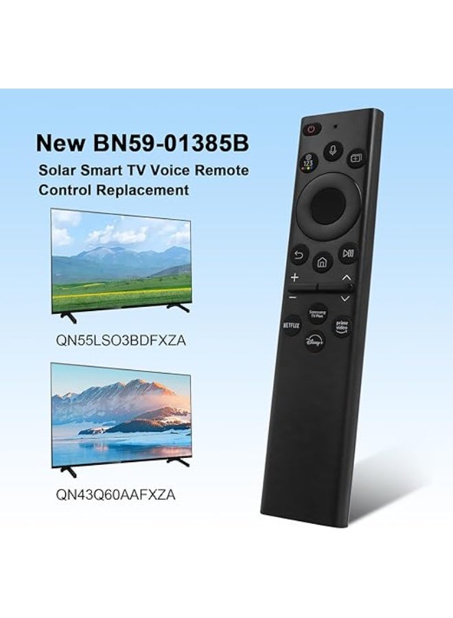 جهاز التحكم عن بُعد الصوتي الشمسي لجهاز تلفاز سامسونج فريم الذكي (بديل)، قابل لإعادة الشحن بالطاقة الشمسية، متوافق مع تلفزيونات Neo LED 4K Ultra HD من 2021-2022، تصميم مدمج، 4 أزرار للتحكم السهل - Image 3