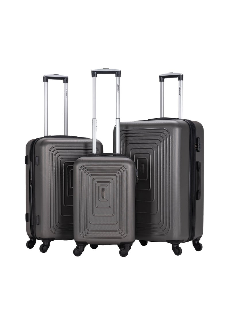 ستارجولد طقم حقائب سفر فاخر 3 قطع – حقيبة سفر صلبة من ABS مقاس 20/24/28 إنش، حقائب بعجلات 4 دوران 360°، حقيبة ترولي خفيفة مقاومة للخدش، طقم حقائب سفر صلبة 3 قطع - Image 1
