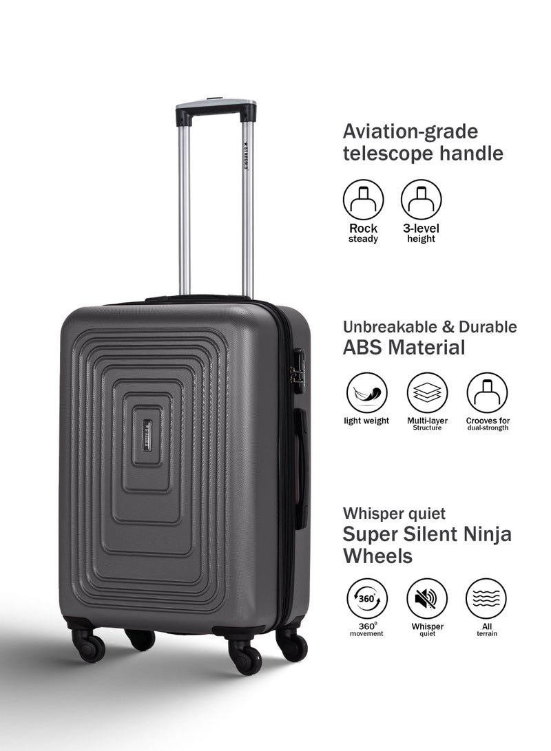 ستارجولد طقم حقائب سفر فاخر 3 قطع – حقيبة سفر صلبة من ABS مقاس 20/24/28 إنش، حقائب بعجلات 4 دوران 360°، حقيبة ترولي خفيفة مقاومة للخدش، طقم حقائب سفر صلبة 3 قطع - Image 2