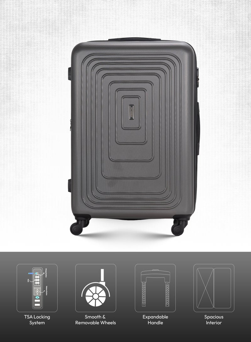 ستارجولد طقم حقائب سفر فاخر 3 قطع – حقيبة سفر صلبة من ABS مقاس 20/24/28 إنش، حقائب بعجلات 4 دوران 360°، حقيبة ترولي خفيفة مقاومة للخدش، طقم حقائب سفر صلبة 3 قطع - Image 3