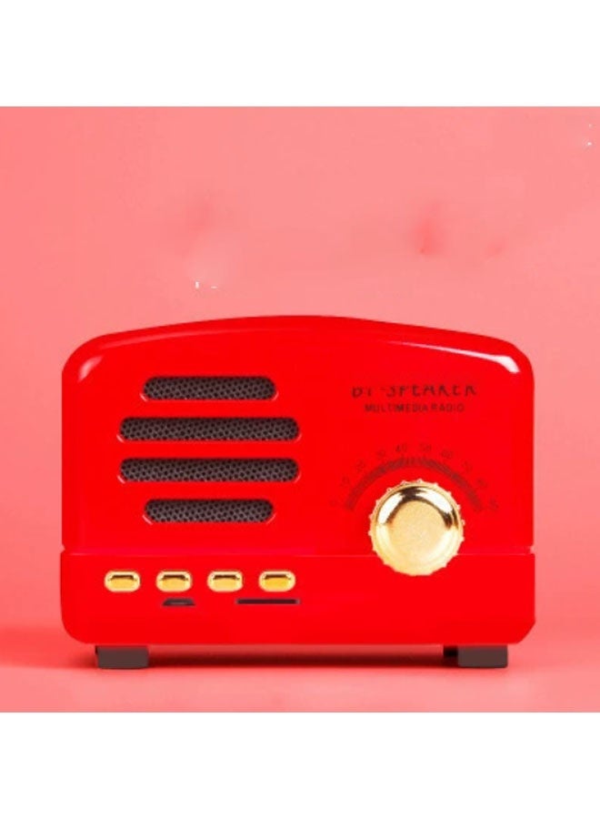 نيوترل مكبر صوت بلوتوث صغير رجعي صغير الحجم وسهل الحمل، مثالي للاستماع إلى الموسيقى والرد على المكالمات. مثالي لحفلات أعياد الميلاد والوجبات في الهواء الطلق والحفلات والمناسبات المماثلة. (أحمر) - Image 1