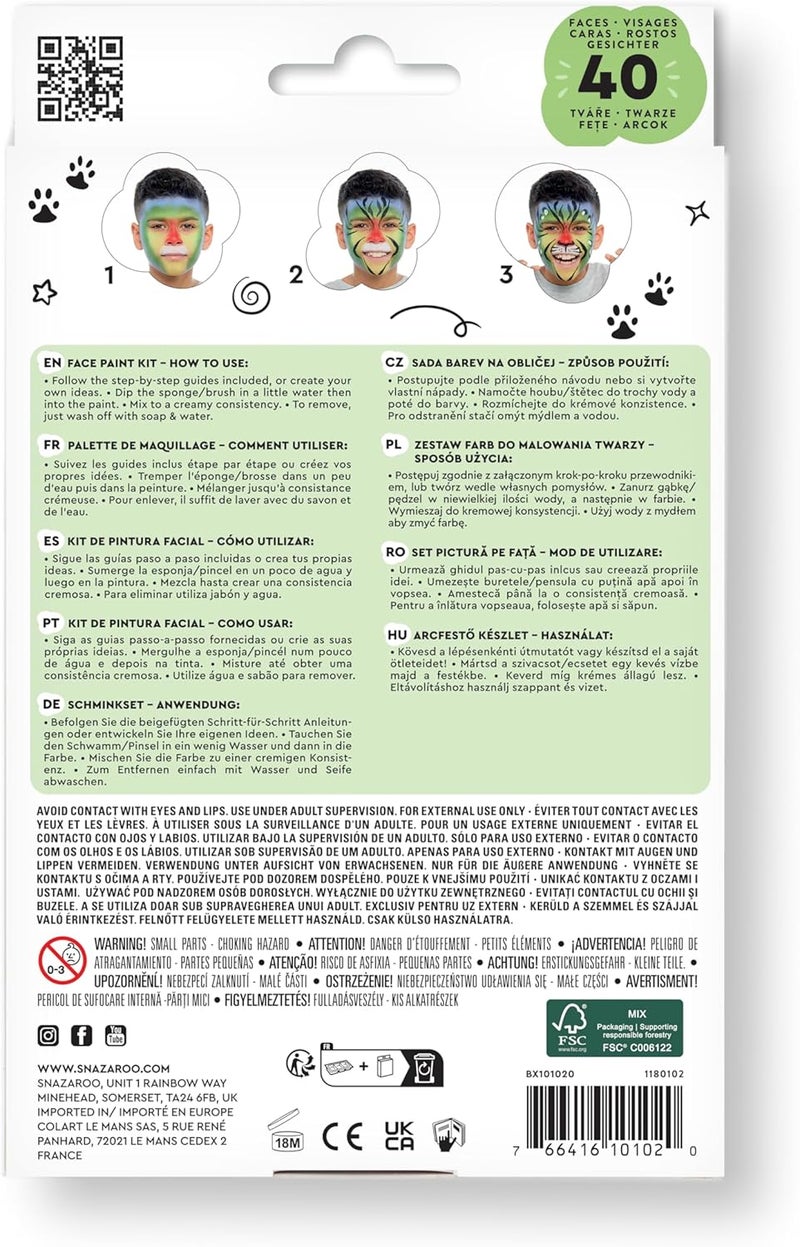 Snazaroo Rainbow Face Paint Kit - 11 Piece Set for Kids - Image 2