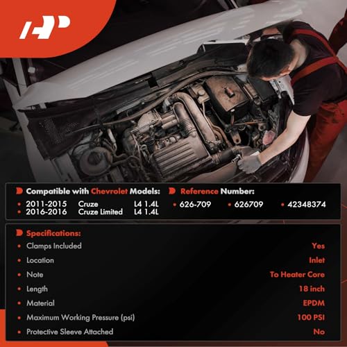 A-Premium Inlet HVAC Heater Hose Pipe Line Assembly Compatible with Chevrolet Cruze 2011-2015, Cruze Limited 2016, 1.4L, To Heater Core - Image 2