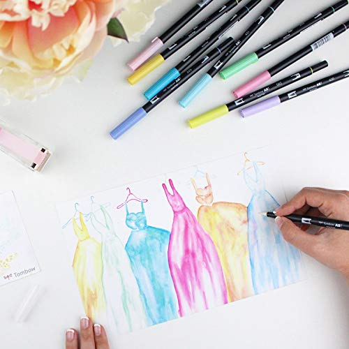 Tombow طقم أقلام تومبو آب ديول براش - 10 قطع | باستيل | متنوع | متنوع - Image 4