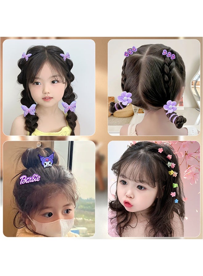 Hair Accessories for Girls, Purple Hair Accessories Set including Hair Clips, Hair Ties, Hair Barrettes and Bows with Purple Storage Box, Hair Accessories Gift Box for Kids Age 3-10 (KLM-001) - Image 5