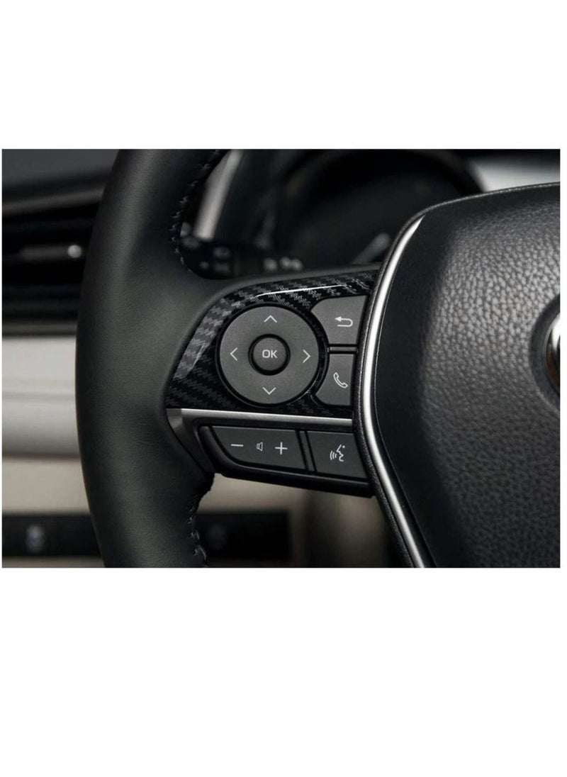 SYOSI - Auto ABS Steering Wheel Cover Trim Frame Sticker Sport Style Carbon Fiber Grain for Toyota Camry 2022 2021 2020 2019 2018 for Avalon Accessories (3pcs) - Image 1