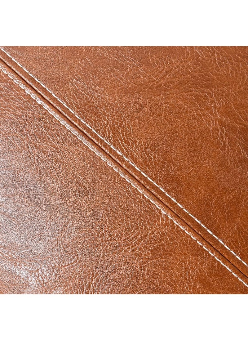 Apustim PU Leather Throw Pillow Cover, Set of 2 Modern Leather Decorative Pillow Cover for Home Decoration Bedroom Living Room Sofa Bed Sofa (45*45cm, Dark Brown)  - Image 5