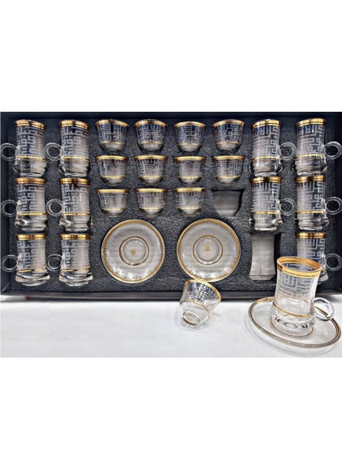 A set of Tea Cups and Coffee Cups and Saucers with a Modern and Elegant Design, 36 Pieces