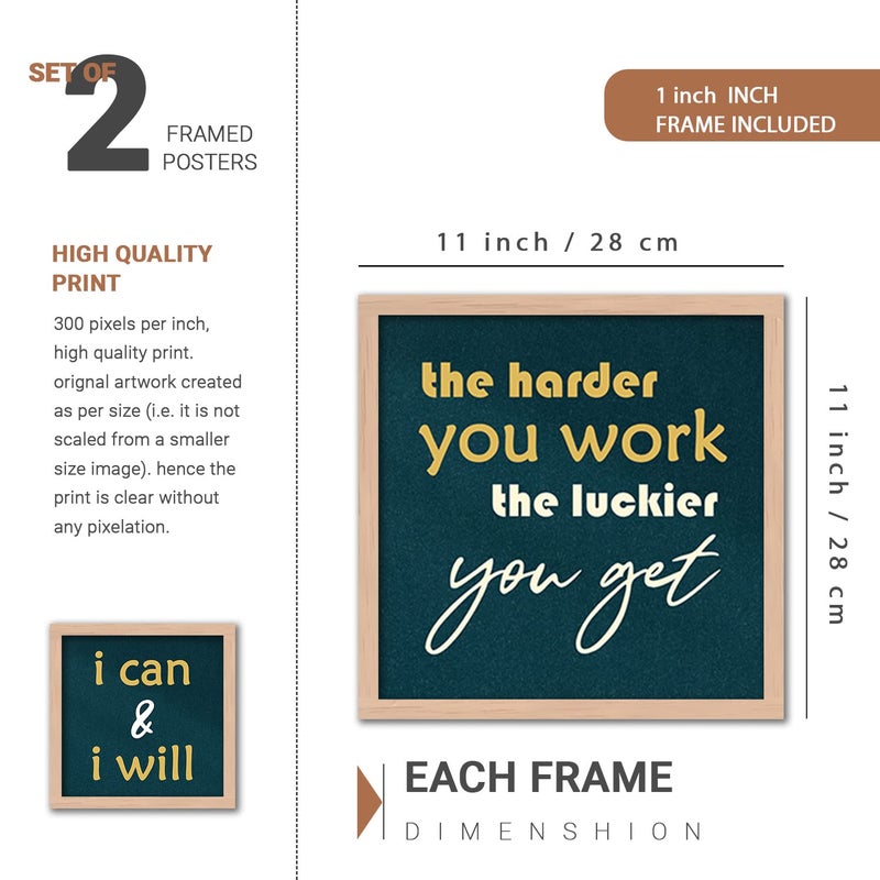 VASL Studio Motivational Quotes Wall Frames for Home Office Wall DecorMotivational Posters with Frame for Living Room Students Room Library 11 inch x 14 inch Synthetic Wood Set of 4 - Image 3