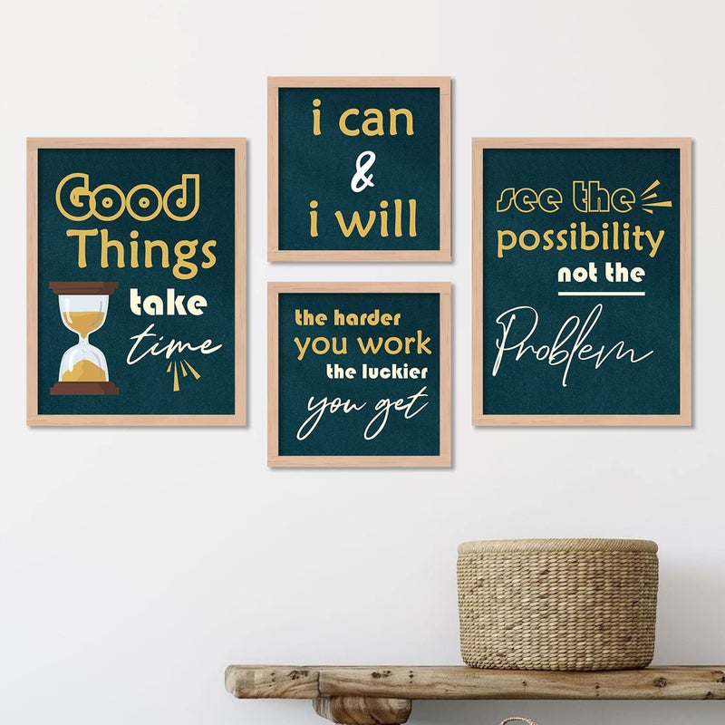 VASL Studio Motivational Quotes Wall Frames for Home Office Wall DecorMotivational Posters with Frame for Living Room Students Room Library 11 inch x 14 inch Synthetic Wood Set of 4 - Image 4