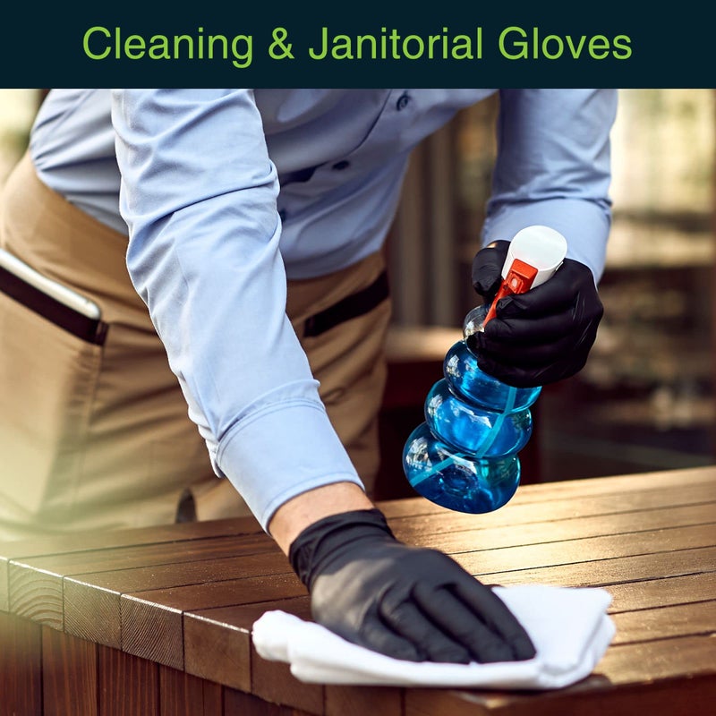 FifthPulse Black Vinyl Disposable Gloves Medium 50 Pack - Latex Free, Powder Free Medical Exam, Surgical, Home, Food Gloves - 3 Mil Thickness - Image 4
