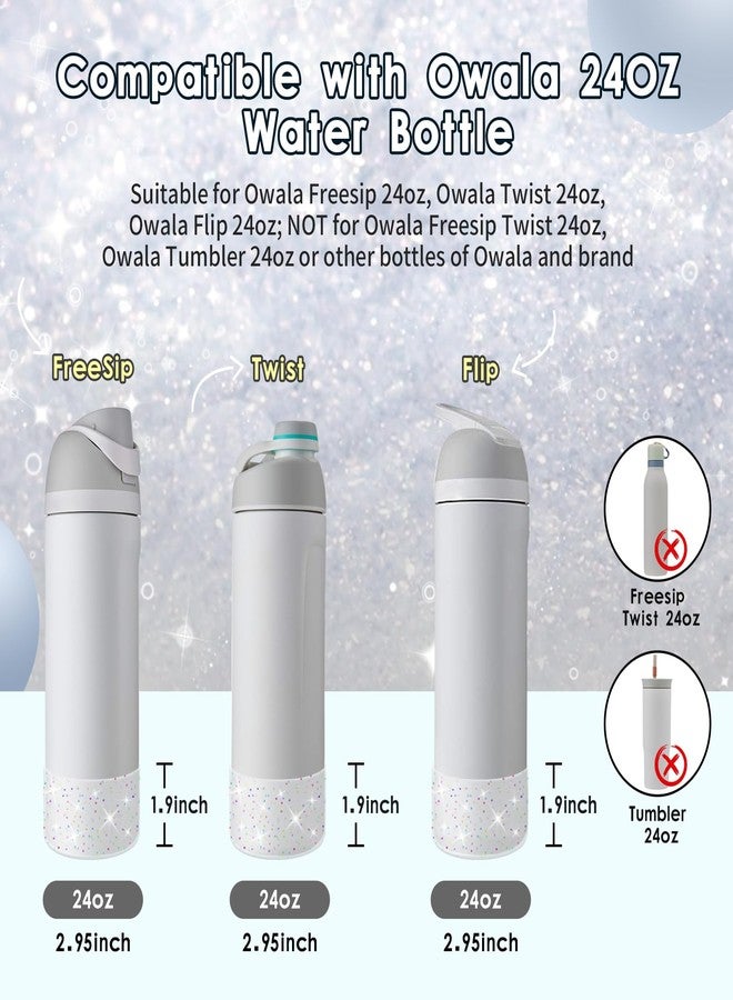 BKBY Protective Glitter Silicone Boot Compatible with Owala 24oz 32oz 40oz, Bling Cup Sleeve Bottom Bumper Cover Compatible with Owala FreeSip, Twist, or Flip Stainless Steel Water Bottles - Image 2